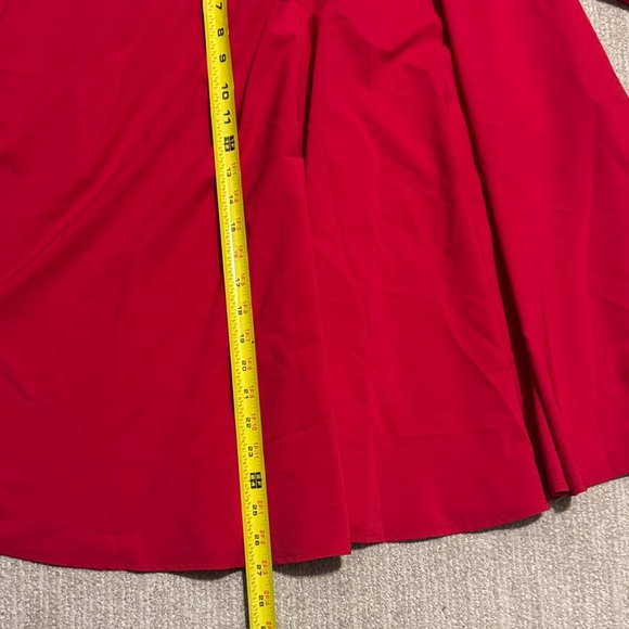 Belle Pogue Women Pleated Skirt Size M Red Midi Skirt with Pockets A-Line - Picture 2 of 10